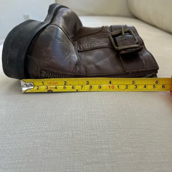 Frye Veronica Brown Leather Ankle Booties with Vintage Style - Picture 5 of 8